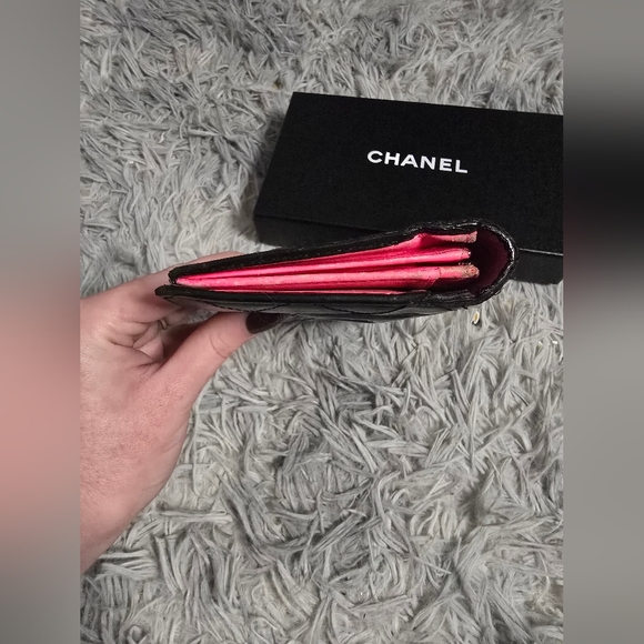 Chanel Black W/ Hot Pink Interior Cambon Long Wallet (EUC)(READ DESCRIPTION) - Picture 12 of 16